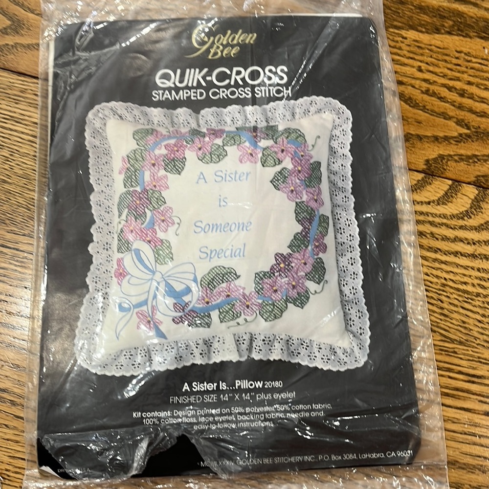 Stamped cross stitch- sister
